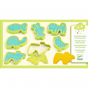 Набор для творчества Лепка Домашние животные, пресс-формы и штампы (Djeco, 09023)